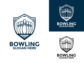 Bowling sports logo vector , Creative Bowling logo design template