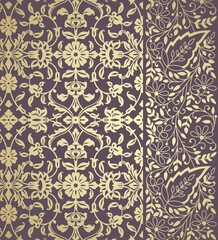 wedding card design, traditional paisley floral pattern , royal India	