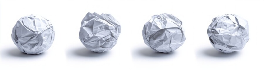Fototapeta premium Crumpled Paper Balls - Abstract Forms
