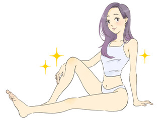 スタイルの良い女性のイラスト　全身