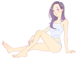 スタイルの良い女性のイラスト　全身