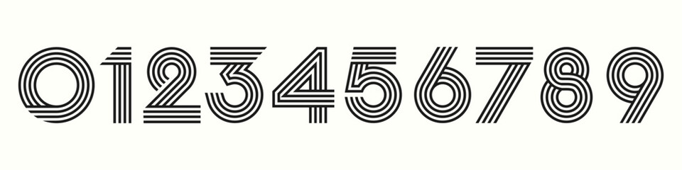 set of creative number 1 to 10 logo designs. abstract number black color design vector illustration