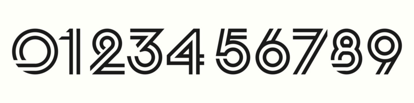 set of creative number 1 to 10 logo designs. abstract number black color design vector illustration