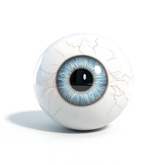A cartoon eyeball on a white background.