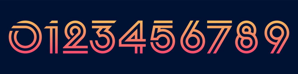 set of creative number 1 to 10 logo designs. abstract number colorful design vector illustration