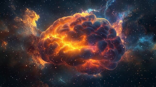 A Cosmic Brain Exploding in a Starry Sky