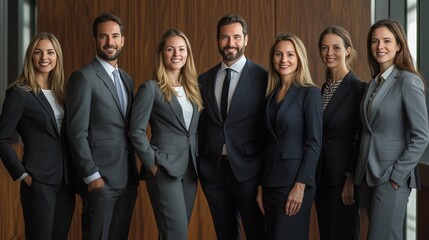 Obraz premium Group portrait of a professional business team in light modern office
