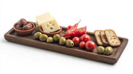 Cheese and Olive Platter with Fresh Vegetables