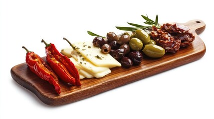 Fresh Cheese and Olive Platter with Peppers