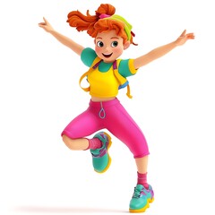 A playful cartoon character doing yoga poses on a mat with a serene expression on a white background.