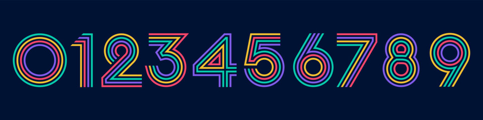 set of creative number 1 to 10 logo designs. abstract number colorful design vector illustration