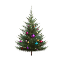 Fototapeta premium Christmas tree with colorful ornaments and decorations.