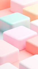 Fototapeta premium soft 3D minimal design featuring pastel blocks creates serene and modern aesthetic. gentle colors evoke calming atmosphere, perfect for contemporary decor