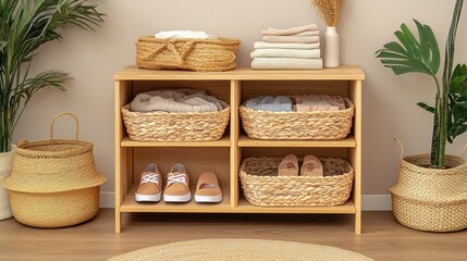 Cozy Minimalist Storage with Natural Elements
