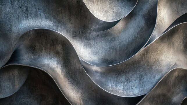 Abstract texture with flowing metallic lines in silver, creating a futuristic look