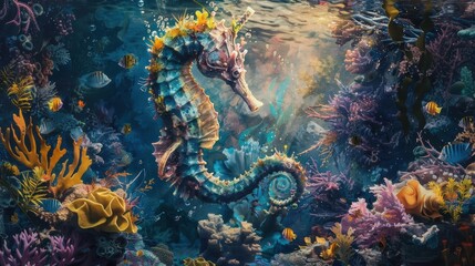 Obraz premium Frame a surreal underwater kingdom teeming with vibrant aquatic life
