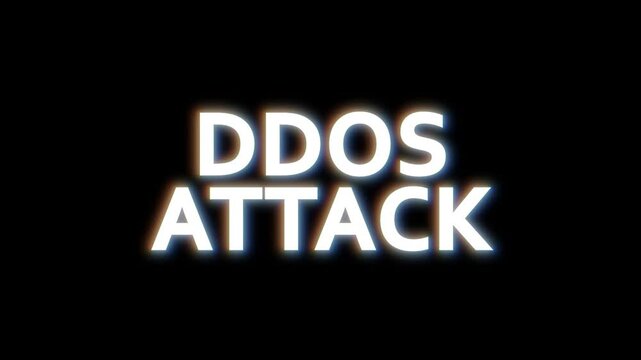 DDOS attack glitch banner. DDOS attack with glitch effect.