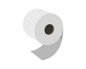 Toilet paper roll or tube icon design, template for wc. Bathroom hygiene icons, kitchen cleaning towel. Blank soft scroll product.