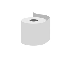 Toilet paper roll or tube icon design, template for wc. Bathroom hygiene icons, kitchen cleaning towel. Blank soft scroll product.