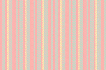 Single textile texture pattern, dreamy fabric stripe vertical. Menu vector lines background seamless in light and red colors.