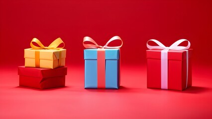 Obraz premium Illustration of abstract minimalistic ribbon designs that rotate and change colors, creating a rhythm of anticipation