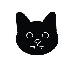 Black Cat Head Icon Vector T-shirt Cute Illustration