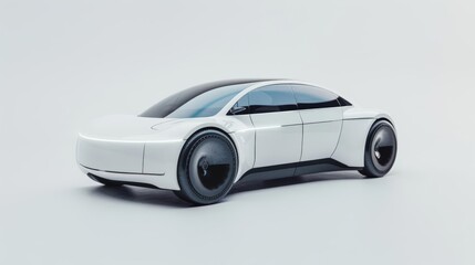 Illustrate the sleek lines and innovative features of an electric car in a captivating 3D format