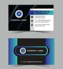 Creative modern business card design brand identity blue and black  color templet