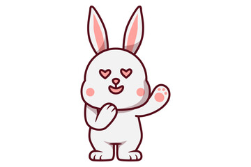 Cute Rabbit With Loving Eyes Illustration