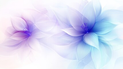 Ethereal Glowing Flowers in Purple and Blue Shades