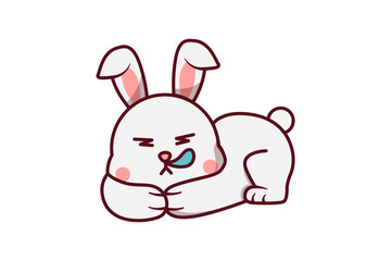 Cute Rabbit Sleeping Illustration