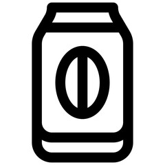 Canned coffee. Editable stroke vector icon.