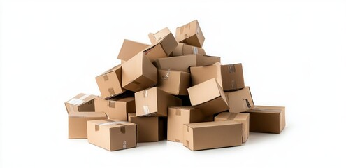 A Pile of Cardboard Moving Boxes
