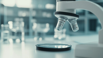 AI Research Application in Laboratory with Magnifying Glass