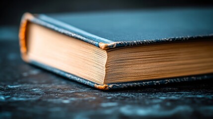 old book closeup on black background