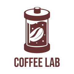 coffee lab flat minimalist logo design