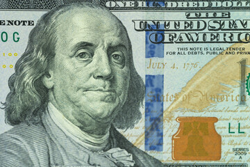 100 american dollar detail macro shoot