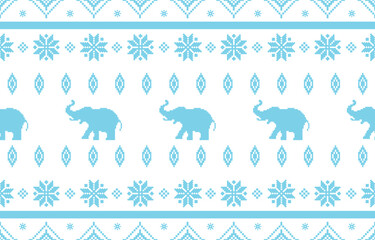 Elephant ethnic pattern. White stripes, green background. Design for wallpaper,carpet, clothing, fashion, fabric.