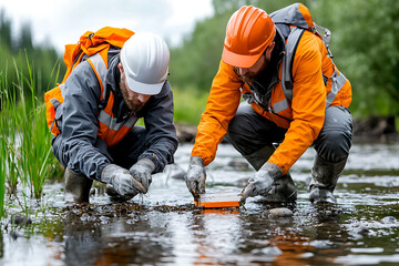 Engineers conducting biodiversity assessment in artificial wetlands a focus on stream health and ecosystem services