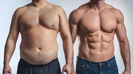 Before and After Body Transformation: From Overweight to Muscular Physique