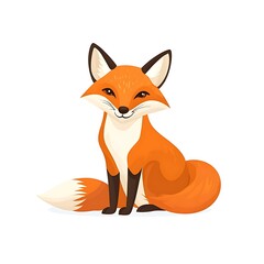 Obraz premium Cartoon fox on a white background.