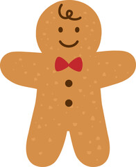 Cute holiday gingerbread man cookies vector illustration.
Isolated Christmas gingerbread man icon.