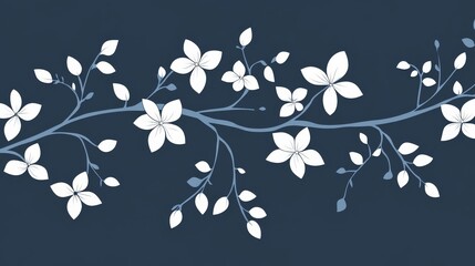 Minimalist Floral Silhouette on Dark Background