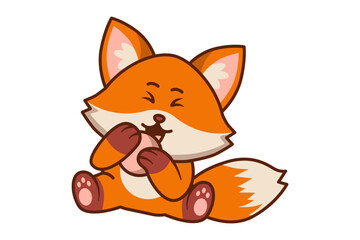 Cute Fox Holding the Ball Illustration
