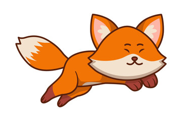 Cute Fox Running Illustration