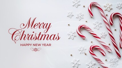 Festive Christmas 2024 Candy Cane Decoration with Trees and Gifts