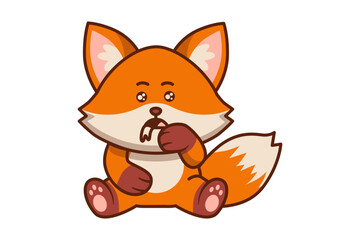 Cute Panda Drooling with Hands on Its Cheeks Illustration