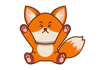 Cute Fox Stretching Muscles Illustration