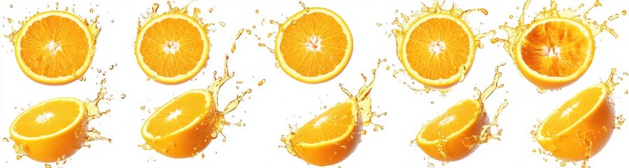 Orange Slices with Juice Splash