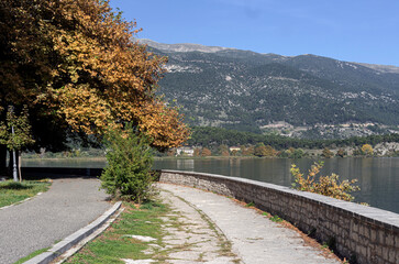 The embankment of the city of Ioannina (northwestern Greece)  by the lake Pamvotis